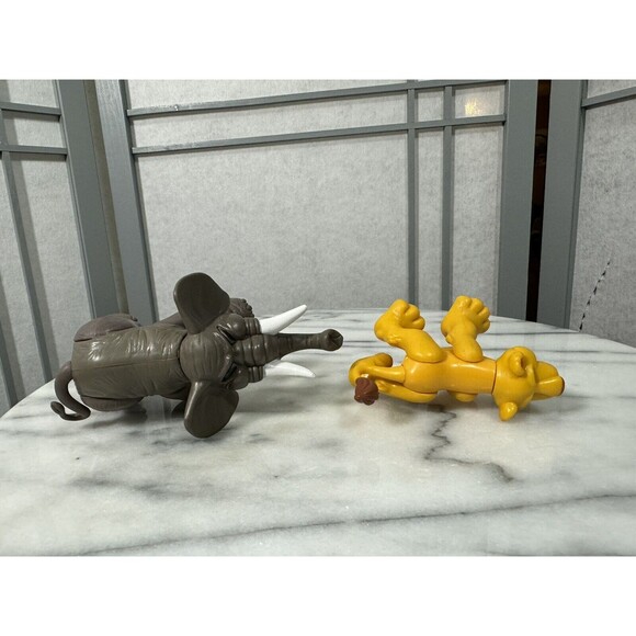 Vintage 1995 Fisher Price F-P Lion And Elephant Animal Poseable Figures - Picture 8 of 10